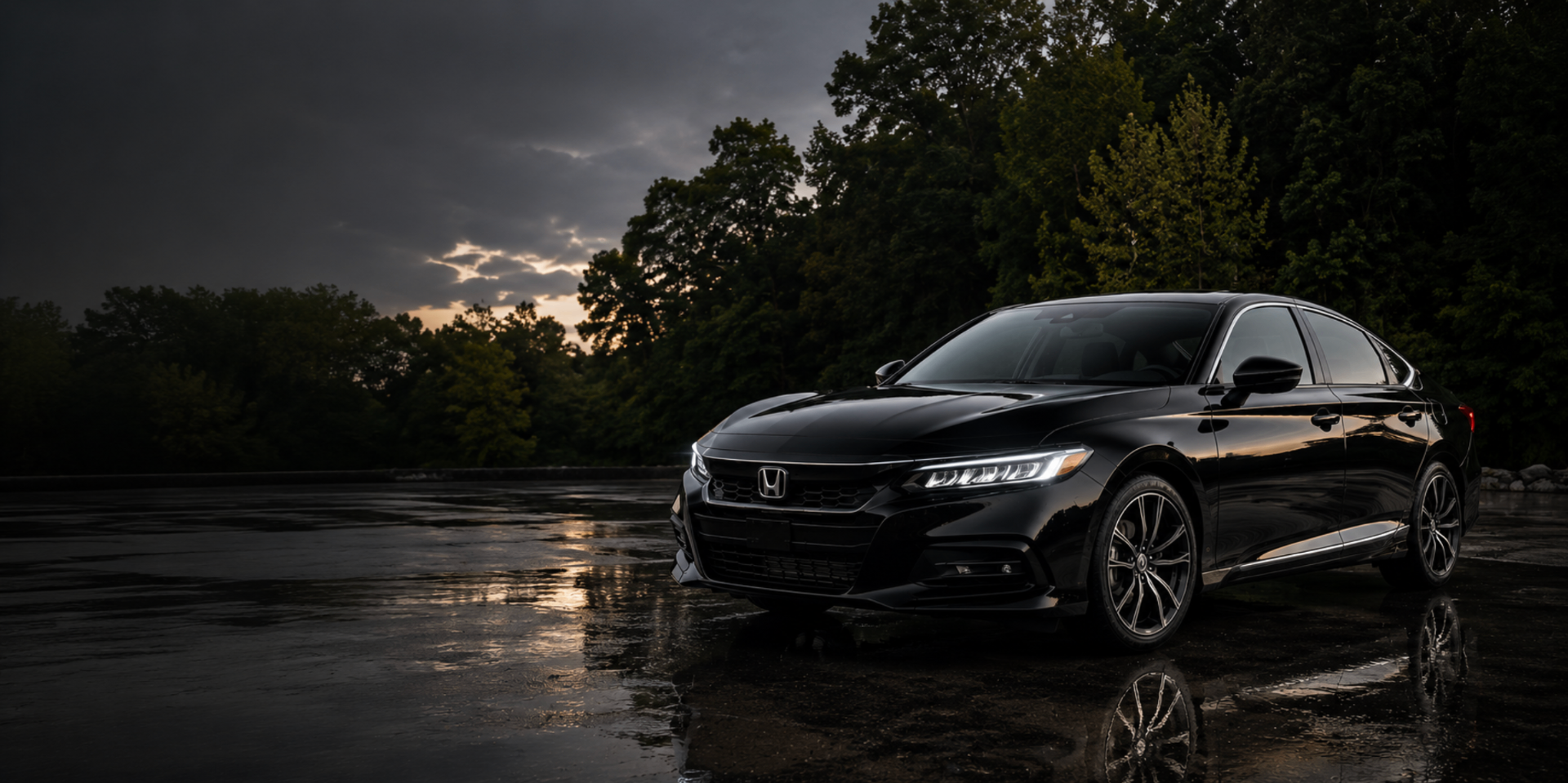 Freshly detailed black luxury car by Lumen Detailing