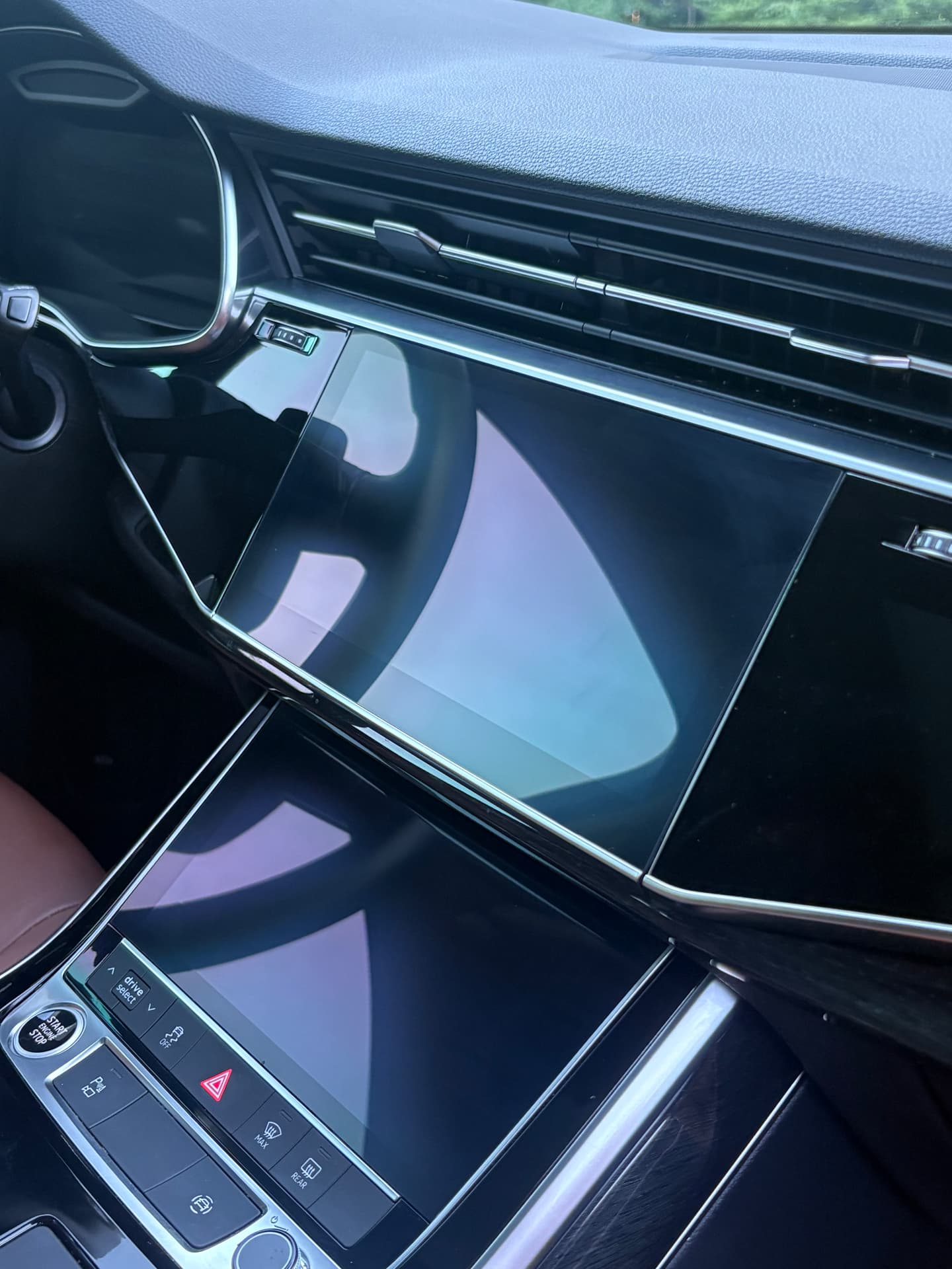 Spotless Audi dashboard touchscreens after interior detailing